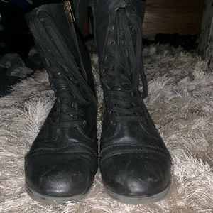 Black combat boots